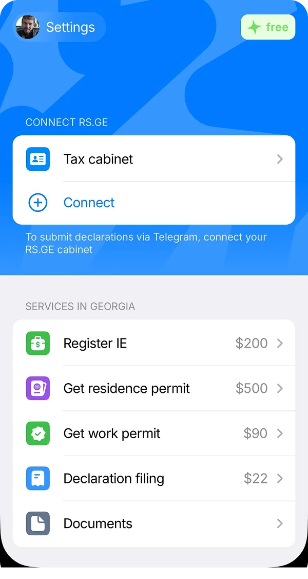 Settly app screenshot